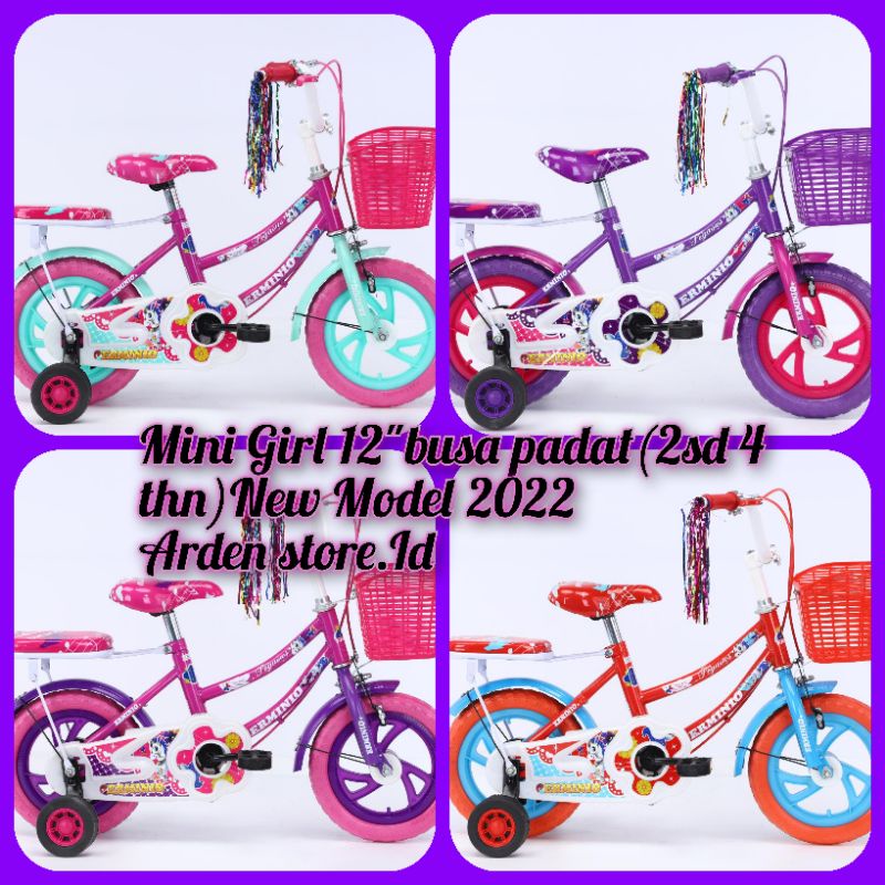 Sepeda Mini Eva Busa Anti Kempes 12&quot;anak 2 sd 4 tahun(Bell bonus ) GIRL Gambar Sesuai dipajang