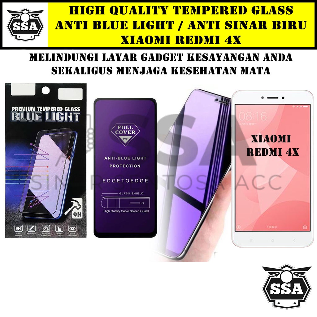 Tempered Glass Xiaomi Redmi 4x Anti Blue Light Anti Sinar Biru Ori Original Hp Pelindung Layar Temper Anti Lecet Gores TG Murah Berkualitas