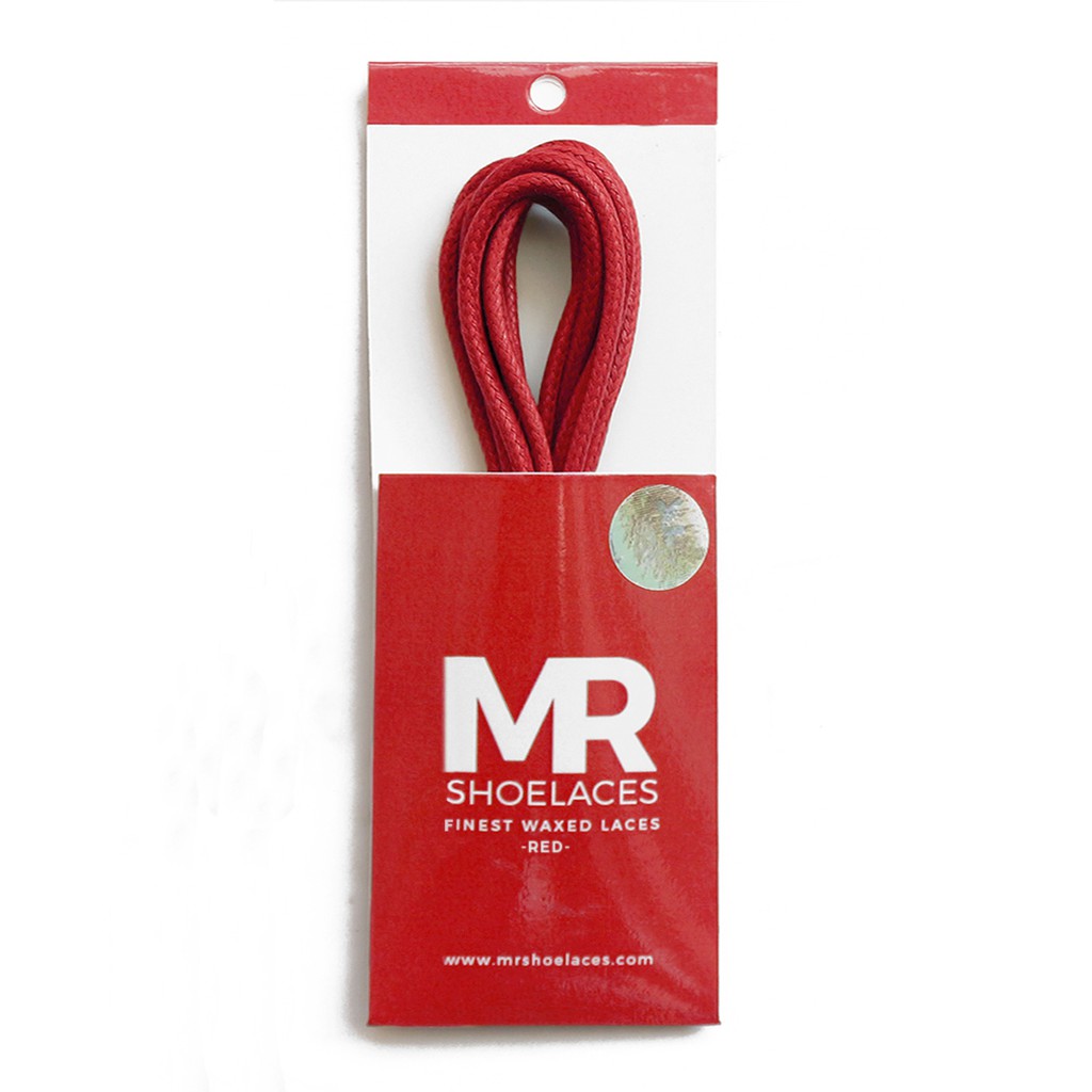 MR Shoelaces RD17 Red (Merah) Tali Sepatu Lilin 2-3mm Bulat Round 50cm 60cm 70cm 80cm 90cm 100cm 120cm 150cm (Waxed Laces) - Premium Shoelace