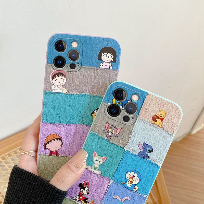 Hiu bayi Kartun Hitam Kisi Casing iPhone 6S 7 8 Plus XR XS Max iPhone 11 Pro Max 12 13 Redmi Note 8 Pro 9A 9T