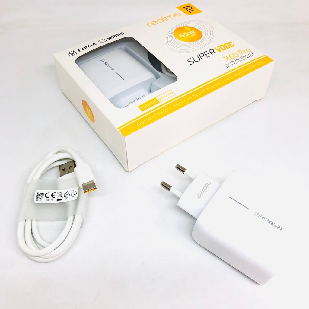 Charger Realme X3Pro/X60Pro Micro TypeC Super Fast Charger Resmi Indonesia