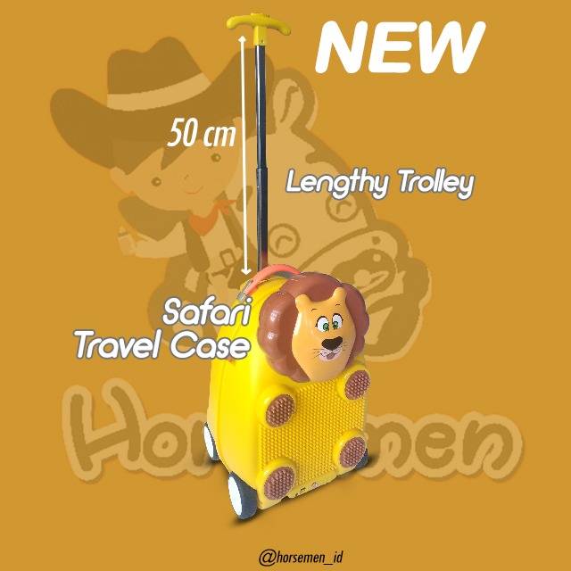 PROMO HM1003 Koper Anak Hewan Singa Remote Travel Trolly Tas Karakter Sekolah Cabin Size Horsemen