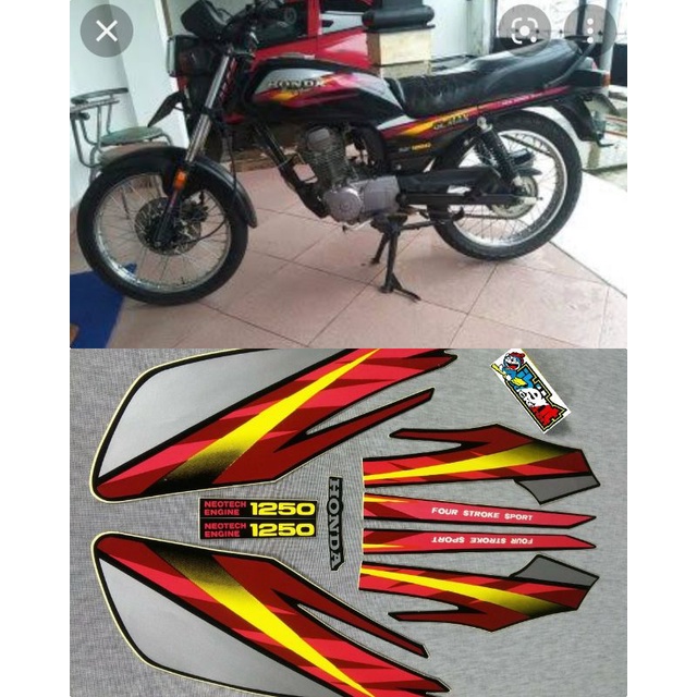 STIKER STRIPING LIS STANDAR ORI HONDA GL MAX MERAH TAHUN 1997 1998