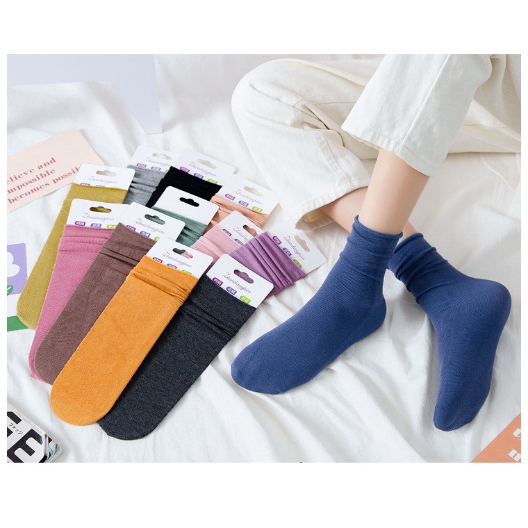 Ennwen KK65 Kaos Kaki Panjang Wanita Japanese Candy Colorful Season Women-5