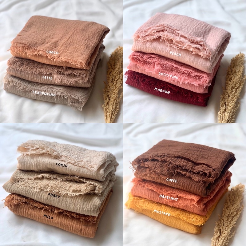 [𝗖𝗟𝗘𝗔𝗥𝗔𝗡𝗖𝗘 𝗦𝗔𝗟𝗘] PASHMINA CRINKLE SHAWL | PASHMINA KUSUT | PASHMINA TURKI