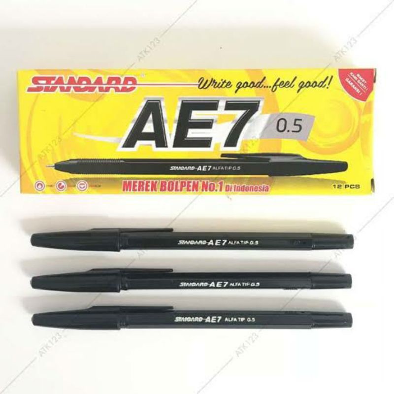 

PULPEN STANDARD AE7 Isi 12 Pcs Hitam Biru Merah / Harga 1 Pack