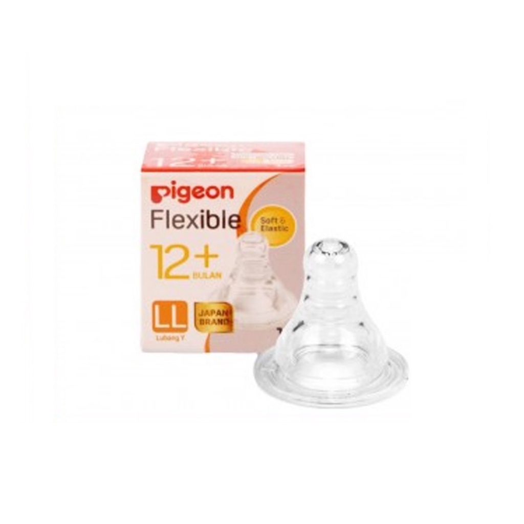 Pigeon Peristaltic Flexible Nipple Dot Slim Neck LL 1 Pcs 12+ Bulan