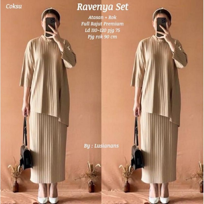 Set Citra Kirana Stelan Rok Span Korea Wanita Kekinian Setelan Rajut Knit Premium Modis  Dewasa Terb