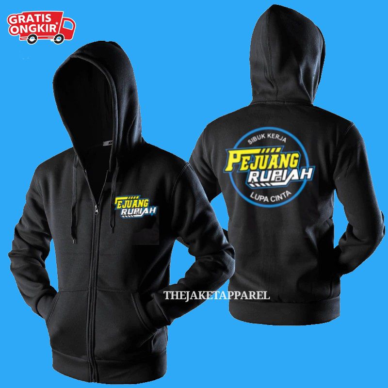 JAKET PEJUANG RUPIAH / JAKET ZIPPER SIBUK BEKERJA / JAKET DISTRO