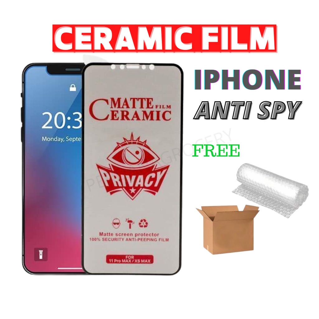 Ceramic Film Tempered Glass Matte Iphone No Spy/Fingerprint Full Cover Tempered Glass