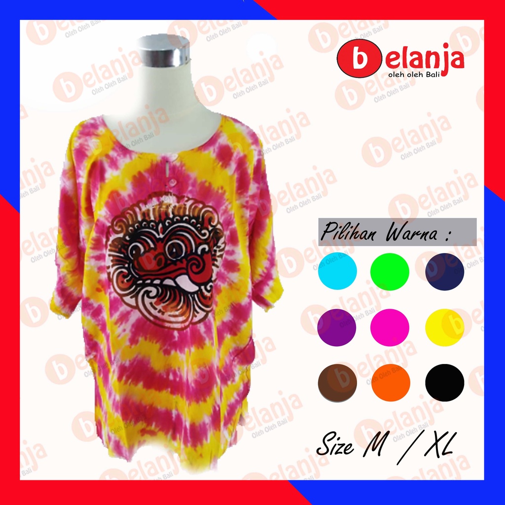 Baju atasan barong bali PREMIUM tebal kaos motif barong lukis ABSTRAK oleh oleh bali