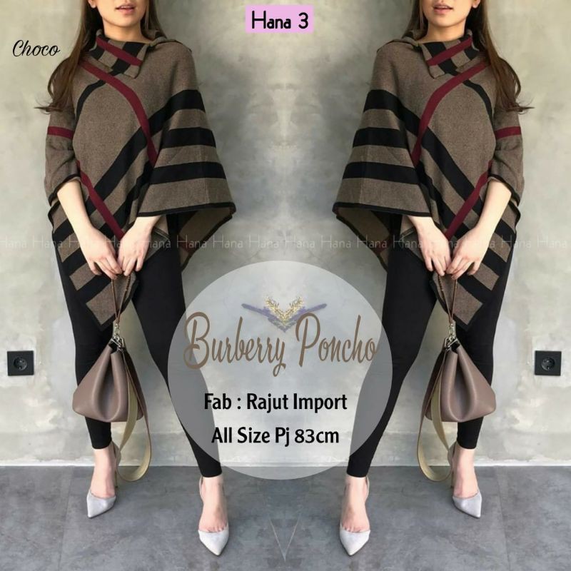 RESTOCK BURBERRY PONCHO/Allsize Pj83/Rajut Import