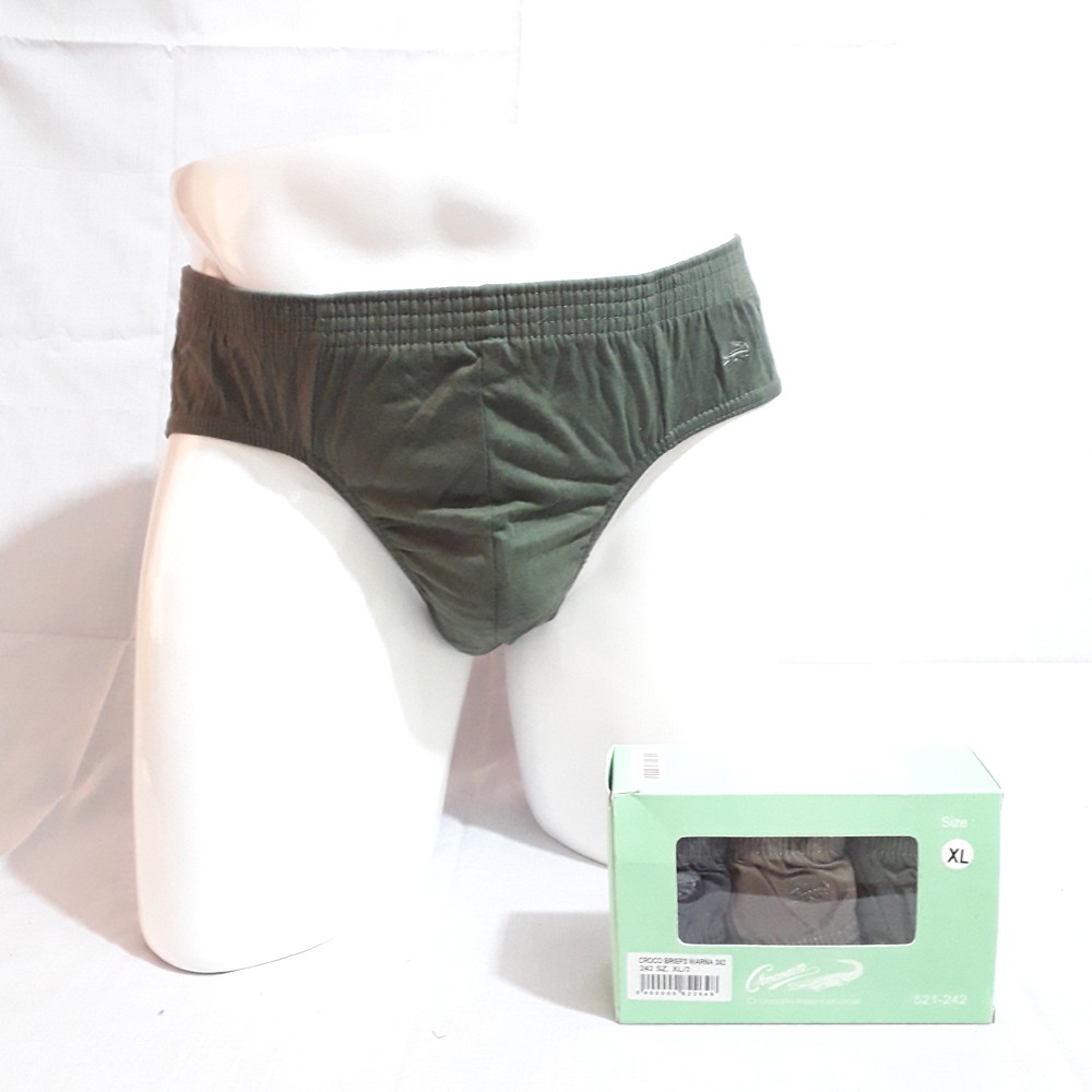  3 pcs Celana  Dalam  Pria Crocodile  1 Box CD Brief Kotak 