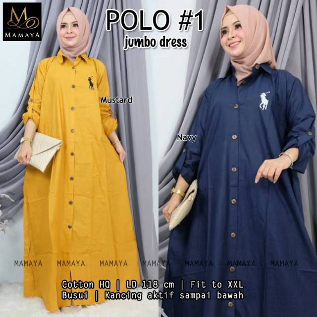 Gamis Katun Jumbo Polo #1