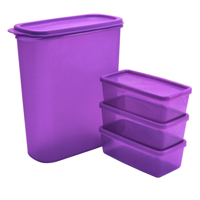 Calista Oshu Set (4 Pcs) / Tempat Penyimpanan Makanan /Toples Plastik - Ungu