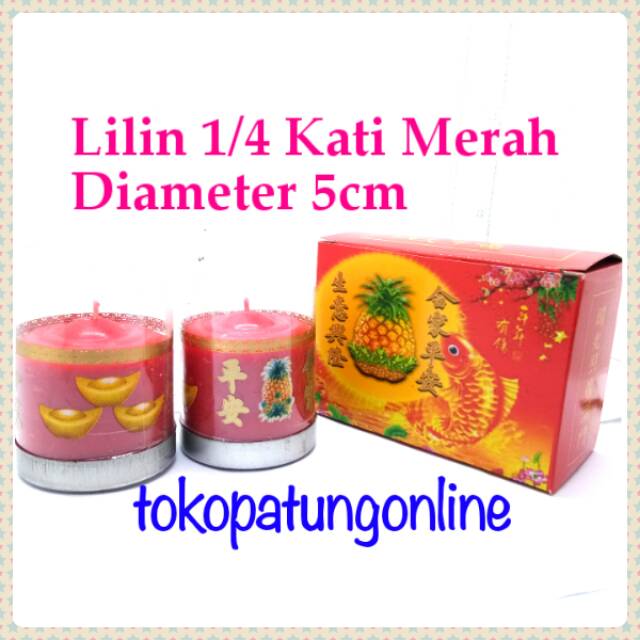 Lilin Sembahyang Yenpau 1/4 kati merah pilar