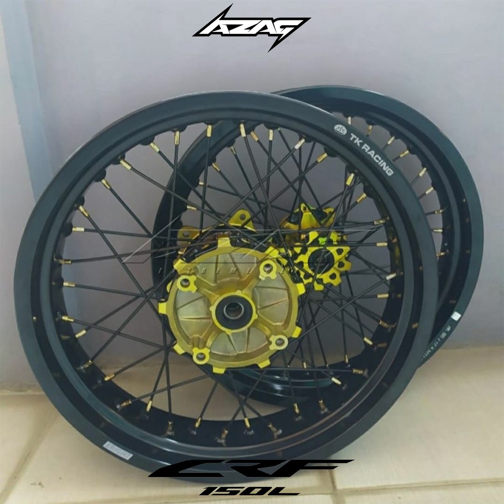 VELG SET CRF 150 L VELG TK RACING RING 17/300/350 H 36 DEPAN BELAKANG