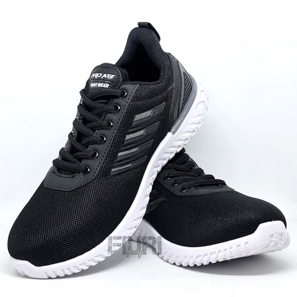 FIURI - PRO ATT ORIGINAL - TEC HITAM PUTIH 40-43 - SEPATU OLAHRAGA PRIA - SEPATU KULIAH PRIA COWOK - SEPATU JOGGING SENAM LARI  LAKI-LAKI - SEPATU SANTAI COWOK PRIA - SEPATU SEKOLAH - SEPATU SNEAKERS PRIA - SEPATU KETS PRIA - SEPATU PROMO MURAH