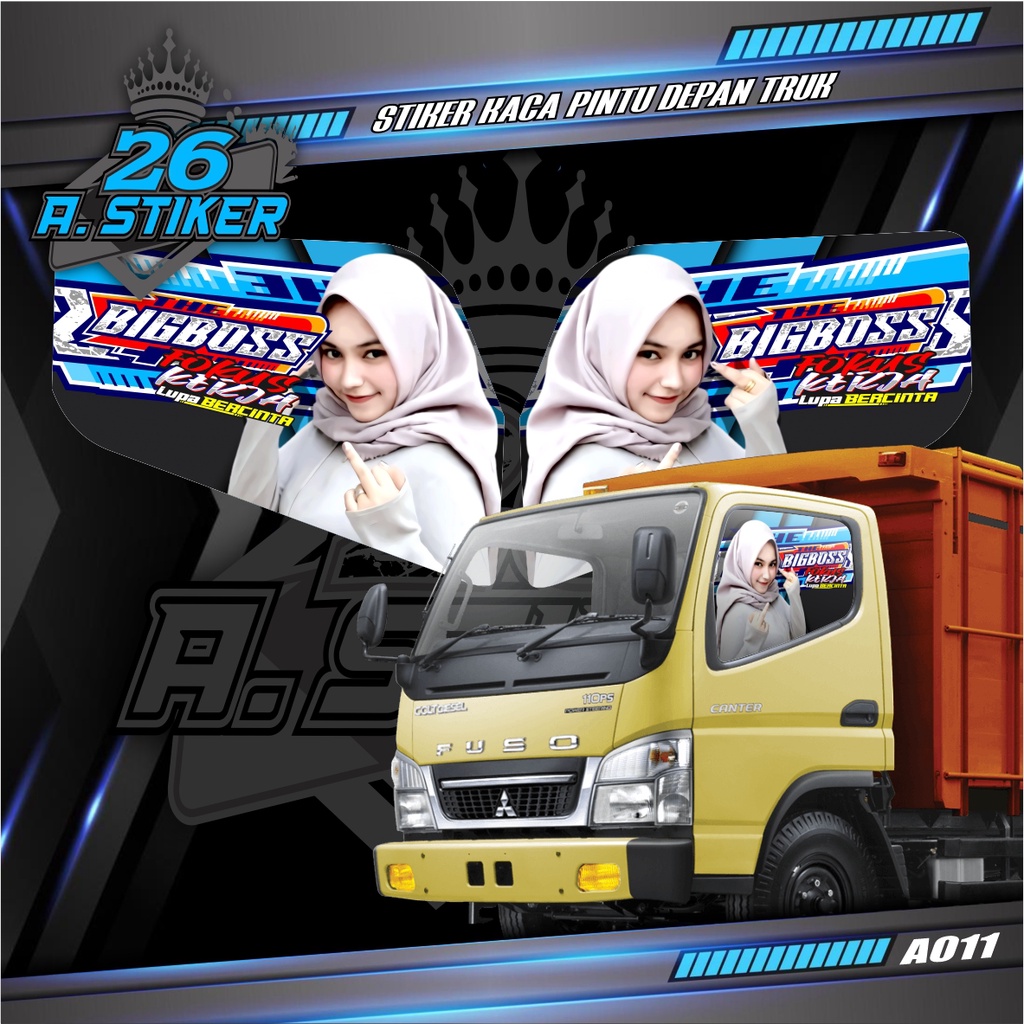 Stiker Decal Kaca Pintu All Truck Canter, Ragasa, Umplung, Giga, Dyna, Elf Macan Dll Custom Bisa Req