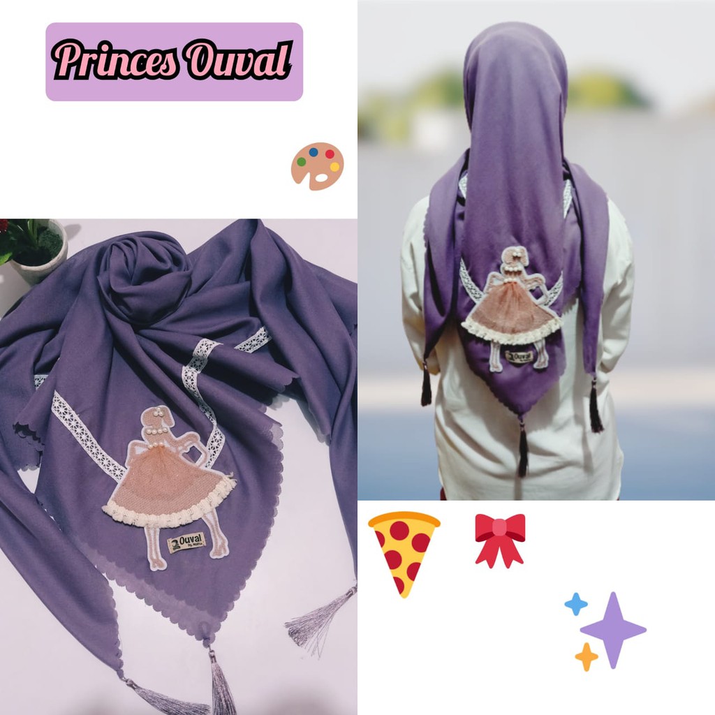 HIJAB SEGI EMPAT OUVAL PRINCES-LYLAC