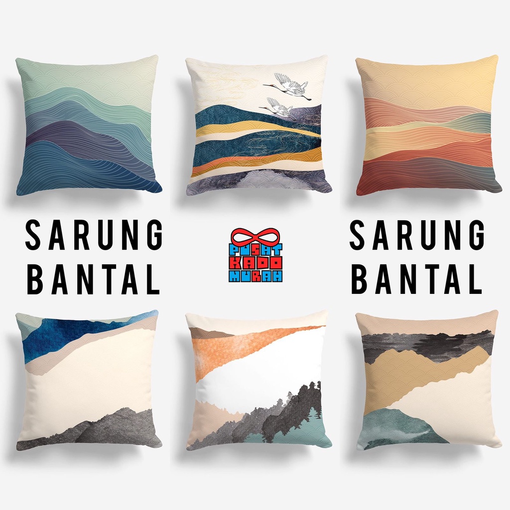 COVER SARUNG Bantal Sofa Print Motif Japanese Japan Hokkaido Art Design 40x40 cm - Pusat Kado Murah