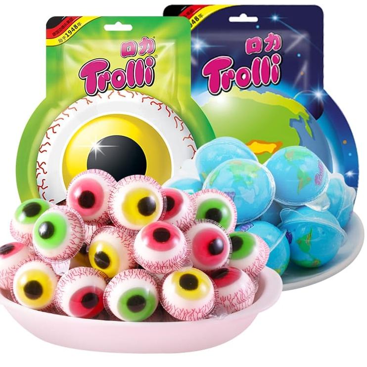 

[PRODUK 6N7MB] ⚡COD⚡ Trolli HALAL Bola Mata Gummy Permen Trolly Jelly Gummi HALAL (1PCS)Trolli Earth Plan Chewy Gummy - Permen Trolly Jelly Gummi Viral Marshmallow Jelly SQA