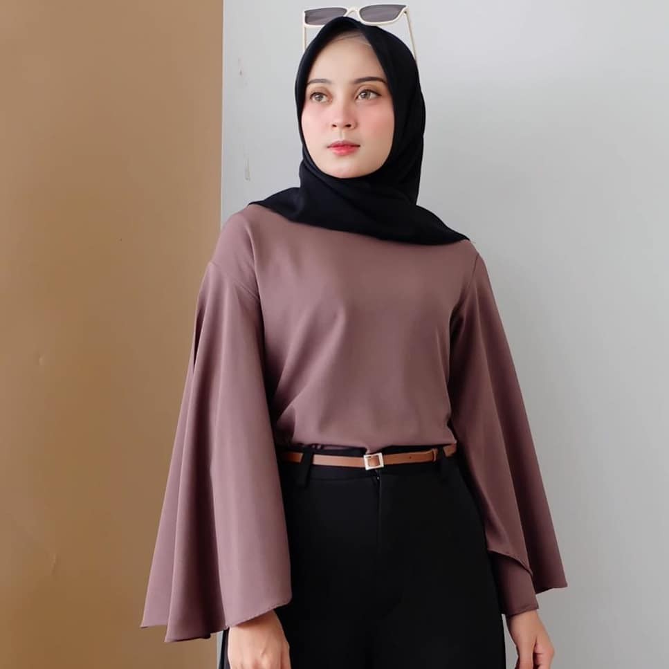 Trum Blouse Mosscrape Atasan Muslim Wanita Terbaru 2020 Blouse Wanita Jumbo Atasan Blus Wanita Murah Shopee Indonesia