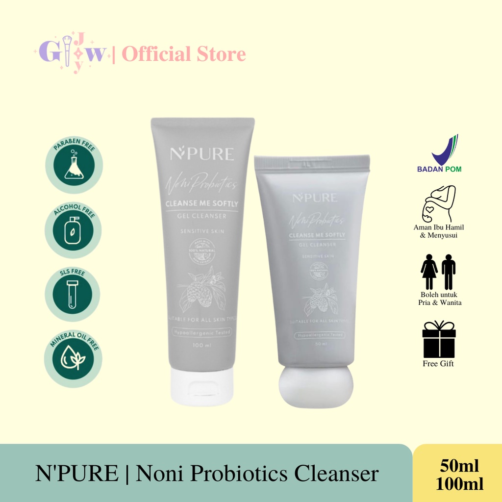 B19-B20 N'PURE noni probiotics cleanser face cleanse me softly full travel mini size pembersih wajah sabun cuci muka perawatan kecantikan mandi melembabkan noni npure original murah termurah asli toner essence facewash wash