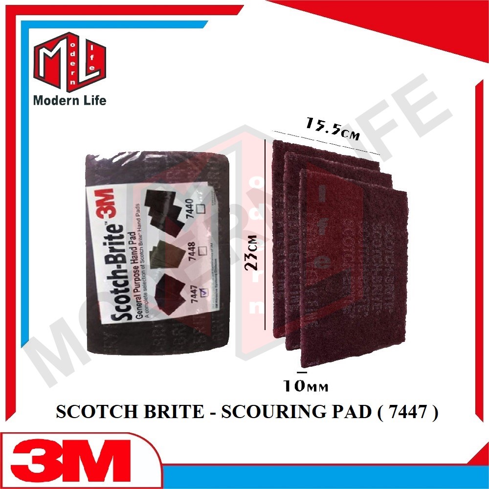 SCOTCHBRITE 3M - SCOTCH BRITE 7447 SCOURING PAD - AMPLAS