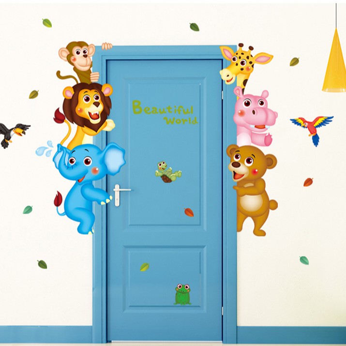 RELIZA WALL STICKER ANIMAL HEWAN ANAK KIDS ZOO LION STIKER DINDING XL8207