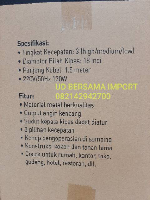 kipas angin dinding besi krisbow wall fan 18inc 45cm