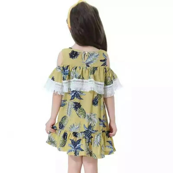 BabyYuan Dress import anak/Bohemian dress/Summer dress/baju import - Kuning, 100