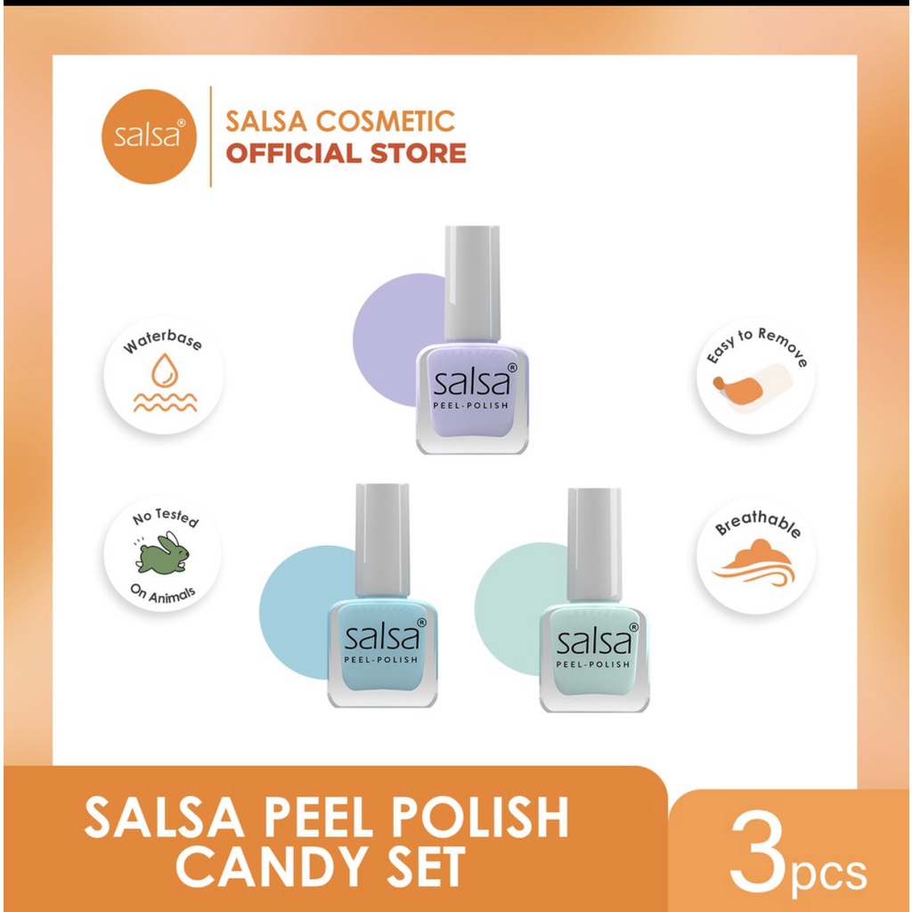 SALSA Peel Polish - Kutek Peel Off Lupas Breathable Hijab Friendly isi 3 / kuteks halal BPOM