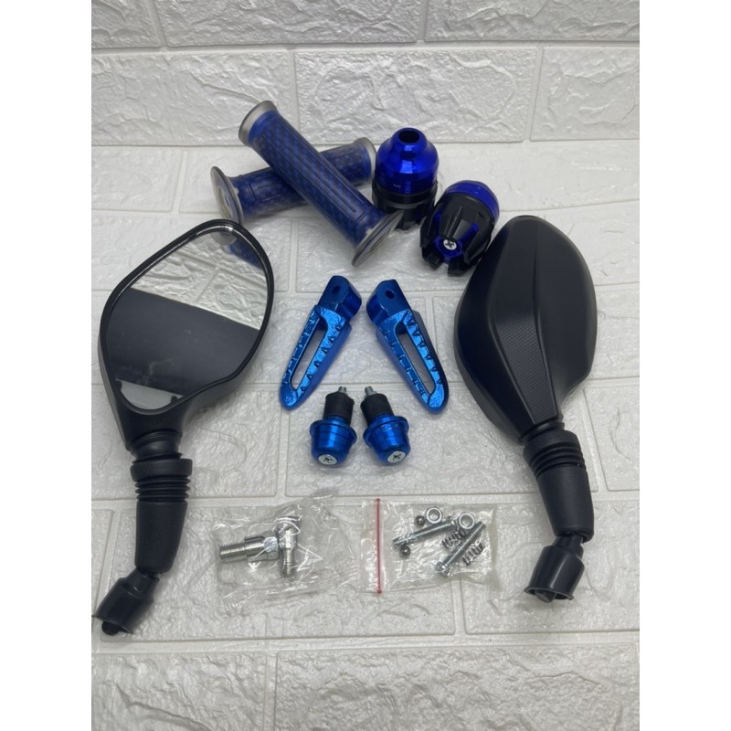 paket Honda-Spion Click Polos+Handgrip Karbon+Jalu As Jumbo+Jalu Stang Matic+Footstep Scoopy Lokal