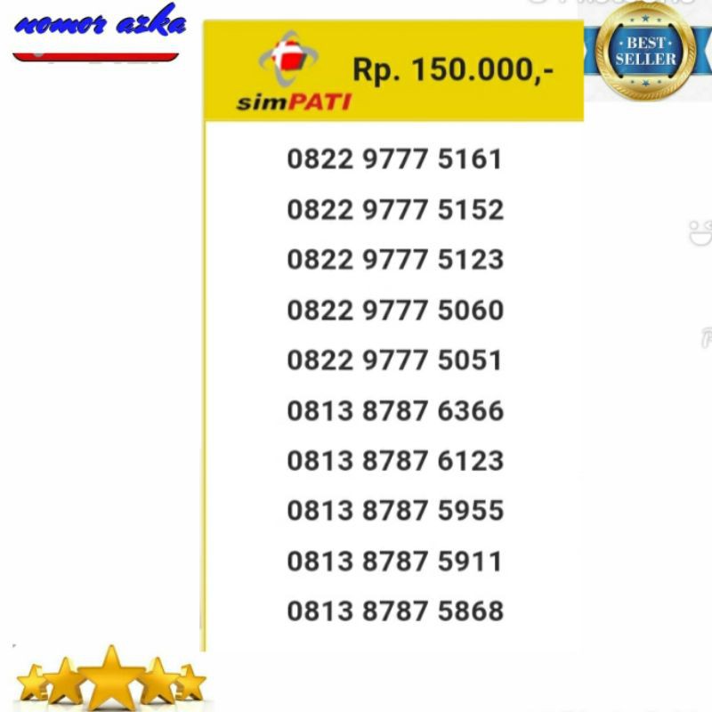 Nomor Cantik Kartu Simpati 0813 8599 5050 Seri Double AB 5050 Terbaru Bsm02