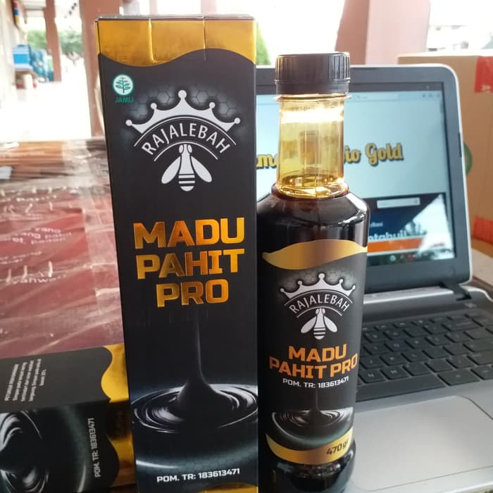 Madu Hitam Pahit Pro Raja Lebah Plus Propolis POM BPOM Asli Original 470 ml