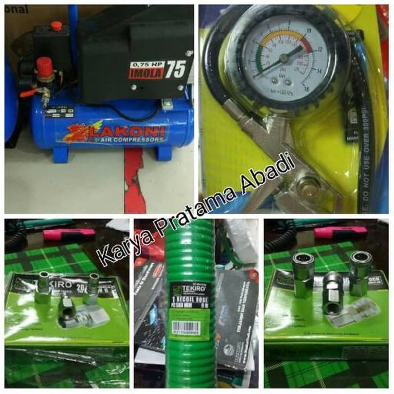 PAKET KOMPRESOR LAKONI IMOLA 75 + ISI ANGIN BAN MOBIL