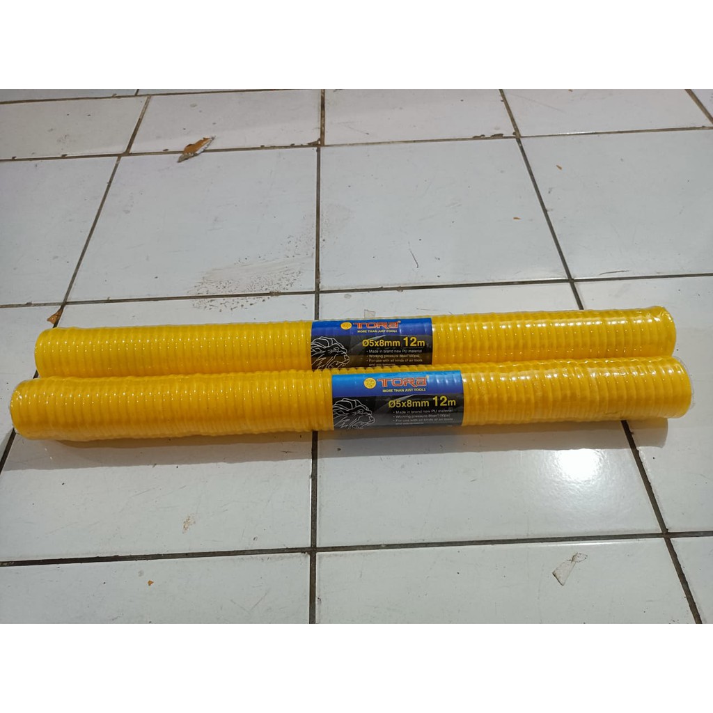 Tora Recoil Hose 12Meter - Selang kompresor spiral 12 Meter kuning