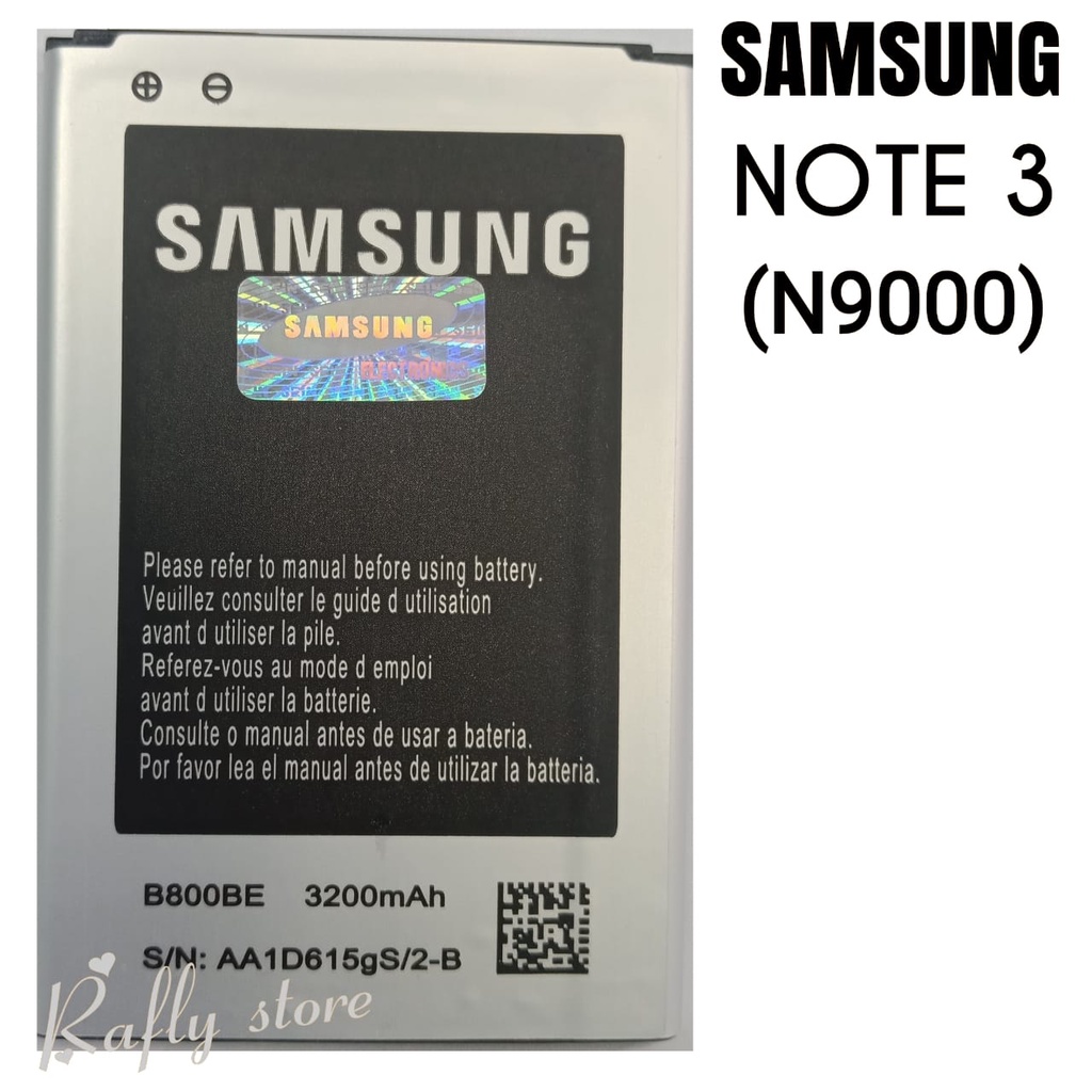 Batrai Samsung Galaxy NOTE 3 (N9000) Baterai Handphone Batre Android Battery Batere Batt B800BE 3200mAh Bisa Bayar Ditempat - Rafly