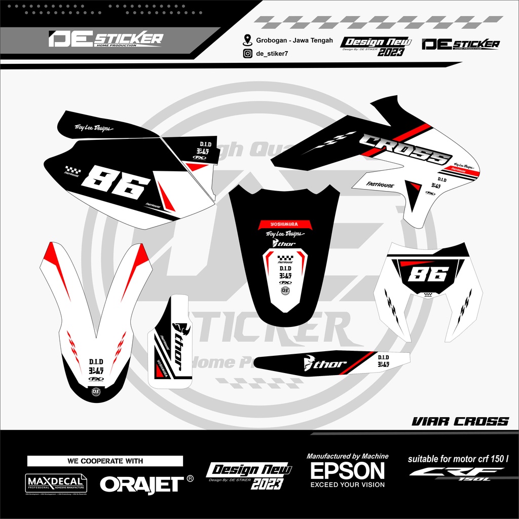 Stiker Decal Full Body Viar Cross X-250 ES Bisa Request