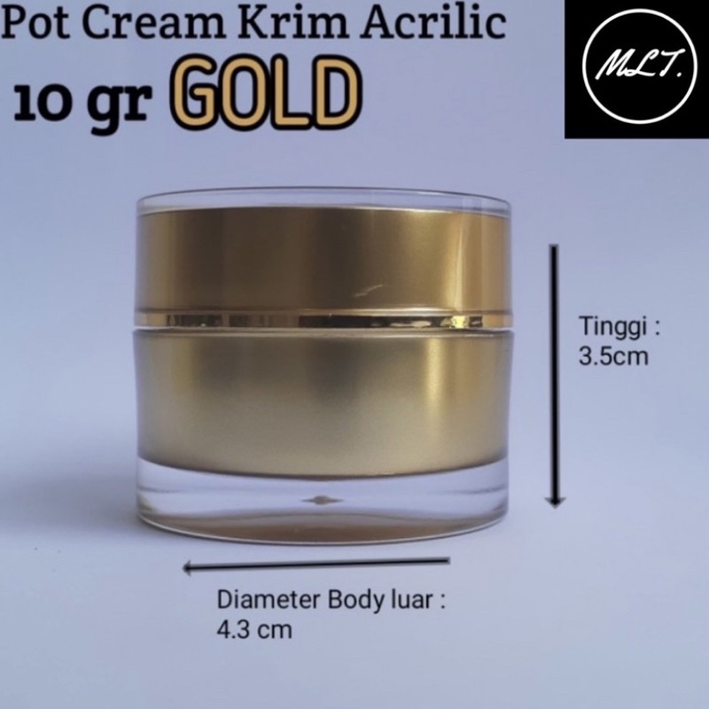 POT CREAM ACRYLIC 10GR GOLD / POTCREAM AKRILIK GOLD 10GRAM GRAM GOLD LIS GOLD 10GR AKRILIK ACRYLIC IMPORT