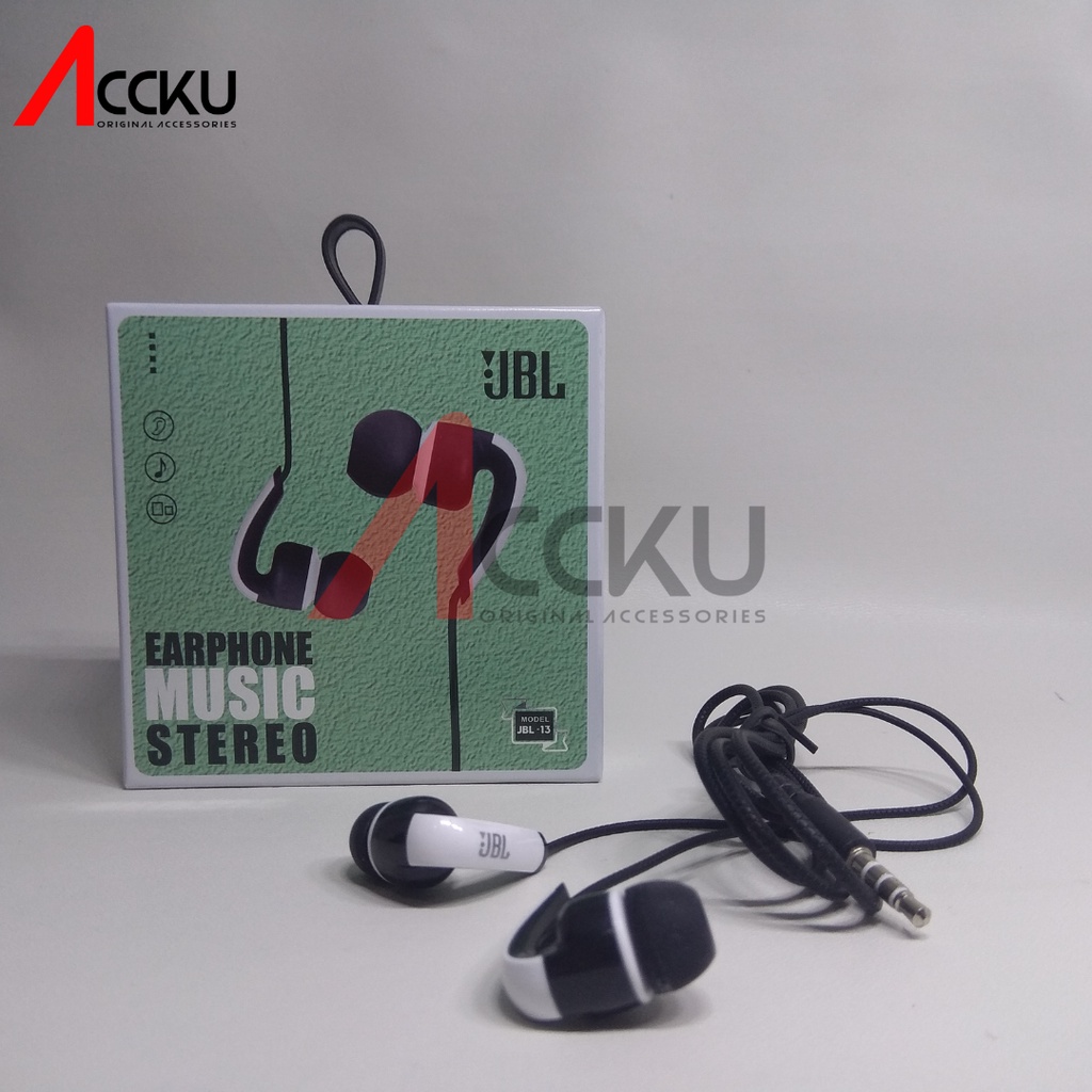 JBL-13 With Mic Handsfree Headset Earphone Murah Merek JBL Headset Universal JBL-13 Jack 3.5mm