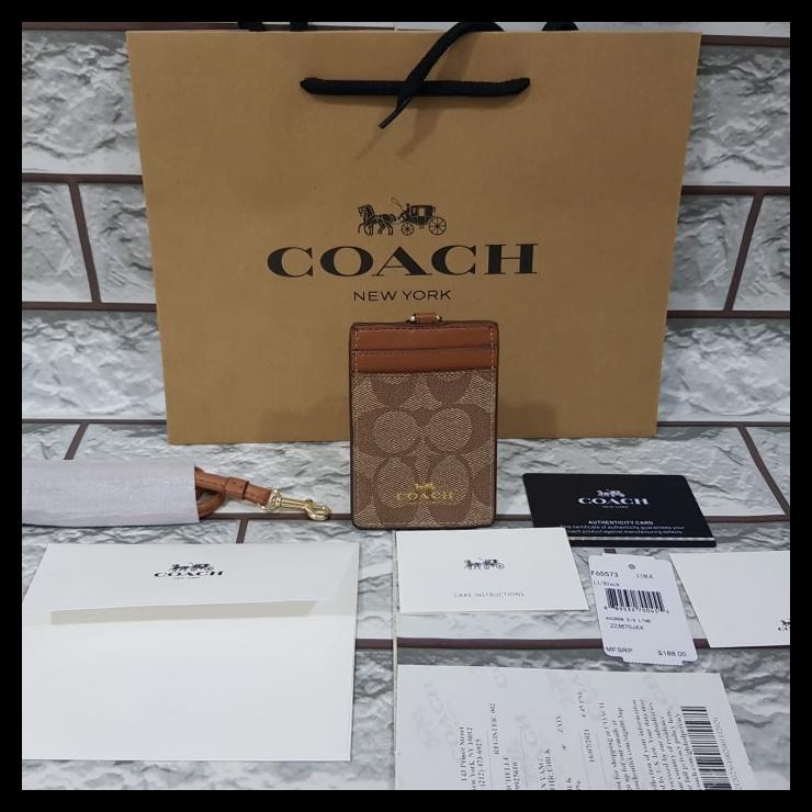 

Promo Coach Lanyard Name Tag Signature Black Brown Embossed Fullset