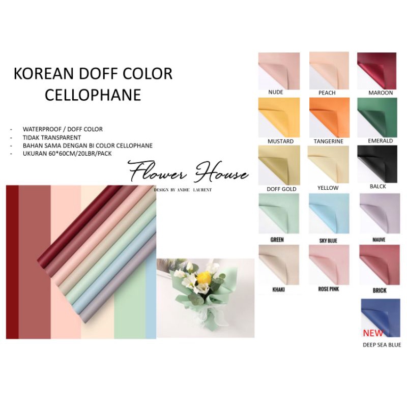 

(Lembaran) Premium Korean Doff Colour Cellophane