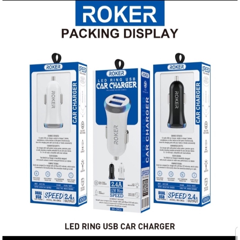 CHARGER MOBIL ROKER SPEED 2.4A RK-CRC6