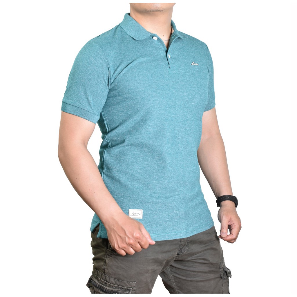 KAOS KERAH DISTRO KAOS POLO SHIRT PRIA POLOS BIRU TOSCA