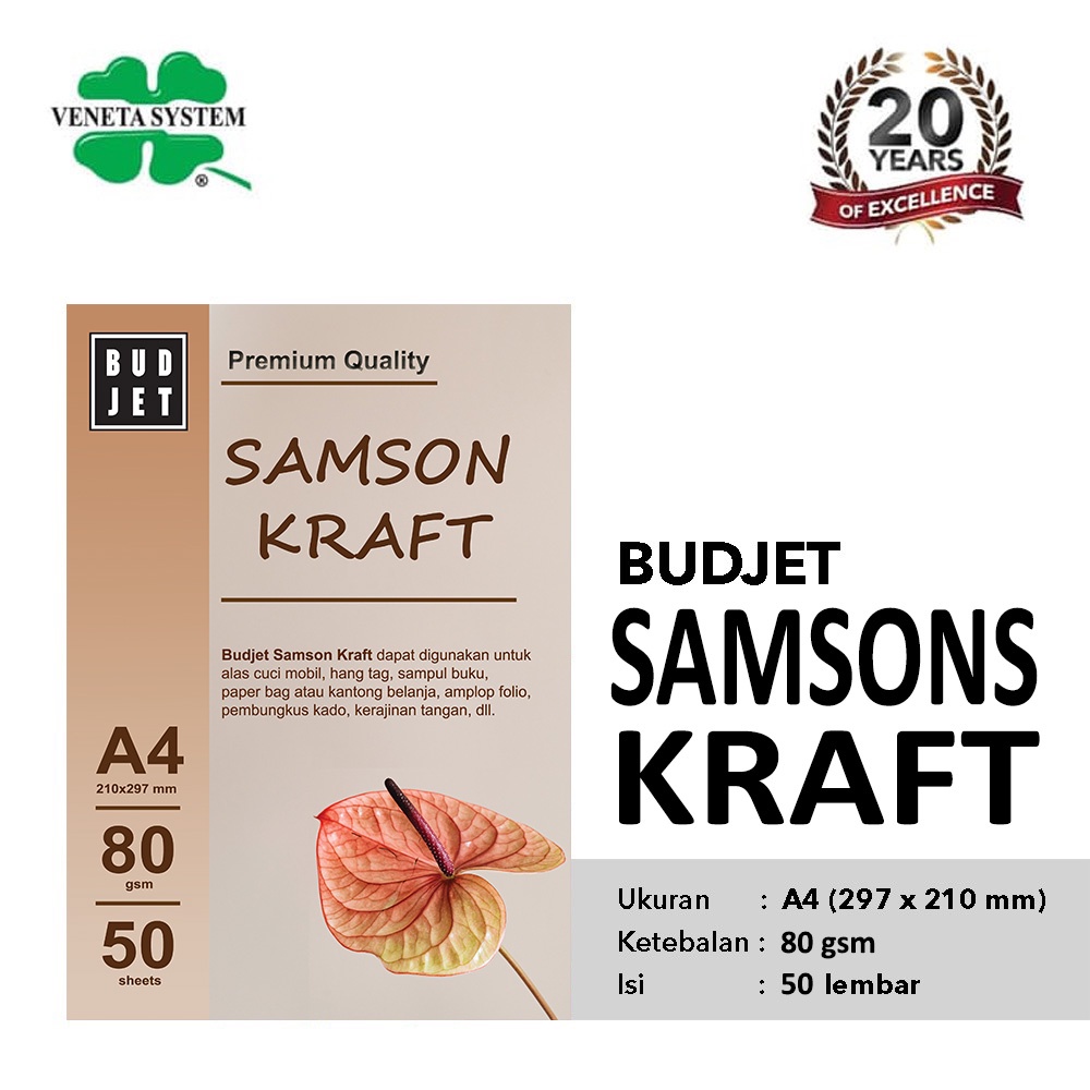 Kertas Samson 80gr uk A4 / Samson Craft Coklat / Kertas Samson Kraft