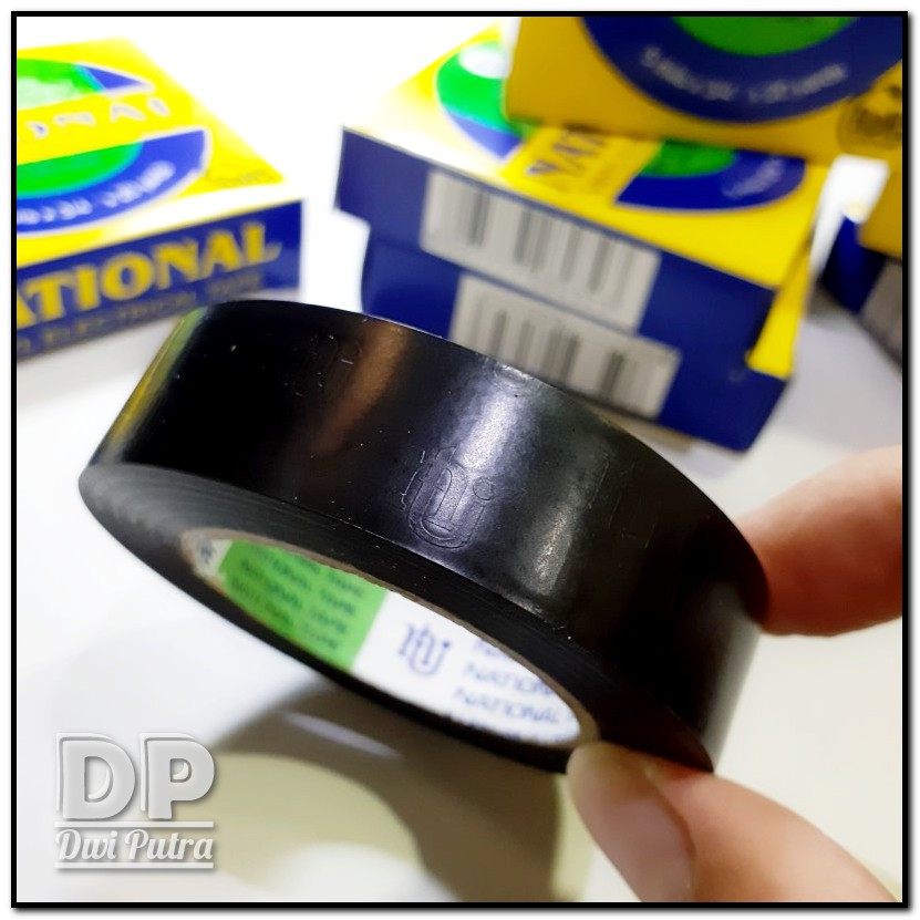 ISOLASI LISTRIK NATIONAL HITAM /  VYNIL ELECTRICAL TAPE / SELOTIP SOLATIP SELOTEP / NACHI