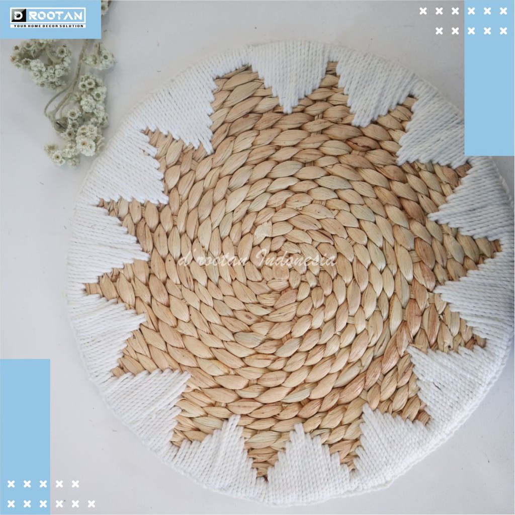 Jual PLACEMAT RAJUT MULTIFUNGSI / PLACEMAT ECENG GONDOK / WALL DECOR ANYAMAN ECENG GONDOK