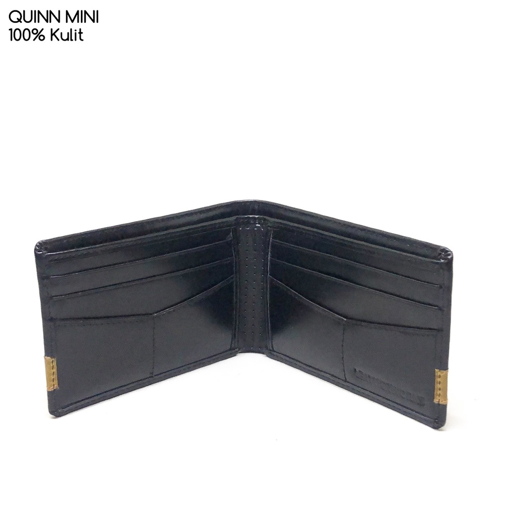dompet kulit pria quinn MINI black premium quality asli kulit dompet termurah